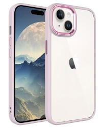 Eiroo Luxe iPhone 15 Plus Silikon Kenarlı Rubber Kılıf - 9