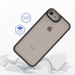 Eiroo Luxe iPhone 7 / 8 Silikon Kenarlı Mor Rubber Kılıf - 2