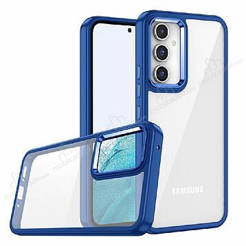 Eiroo Luxe Samsung Galaxy A04s Silikon Kenarlı Lacivert Rubber Kılıf - 1