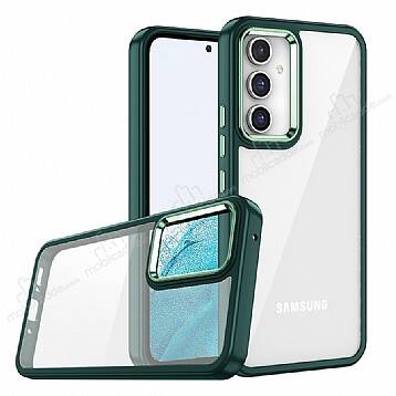 Eiroo Luxe Samsung Galaxy A04s Silikon Kenarlı Yeşil Rubber Kılıf - 1