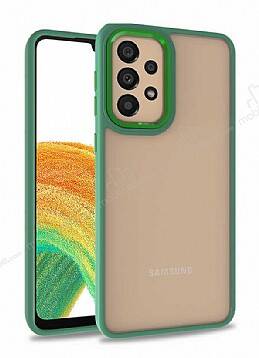 Eiroo Luxe Samsung Galaxy A72 5G Yeşil Silikon Kenarlı Rubber Kılıf - 1