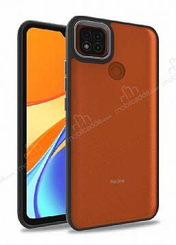 Eiroo Luxe Xiaomi Redmi 9C Siyah Silikon Kenarlı Rubber Kılıf - 1