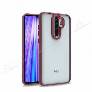 Eiroo Luxe Xiaomi Redmi Note 8 Pro Silikon Kenarlı Kırmızı Rubber Kılıf - 1