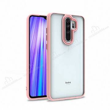 Eiroo Luxe Xiaomi Redmi Note 8 Pro Silikon Kenarlı Rose Gold Rubber Kılıf - 1