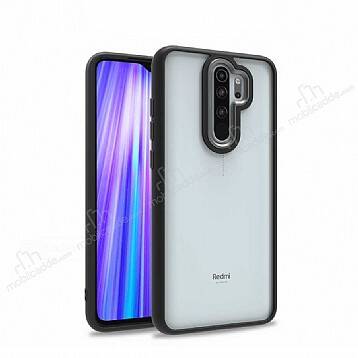 Eiroo Luxe Xiaomi Redmi Note 8 Pro Silikon Kenarlı Siyah Rubber Kılıf - 1