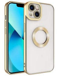 Eiroo Luxury Clear iPhone 14 Kamera Korumalı Silikon Kılıf - 7