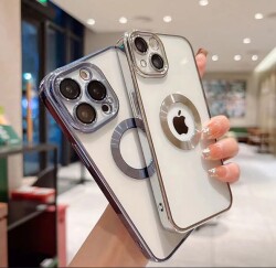 Eiroo Luxury Clear iPhone 7 Plus / 8 Plus Kamera Korumalı Lila Silikon Kılıf - 3