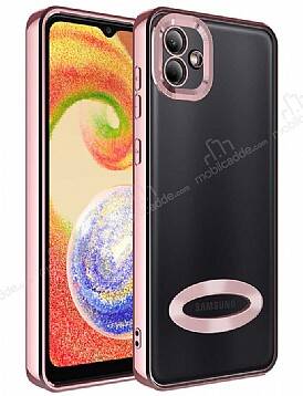 Eiroo Luxury Clear Samsung Galaxy A03 Kamera Korumalı Rose Gold Silikon Kılıf - 1