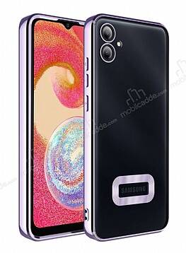 Eiroo Luxury Clear Samsung Galaxy A05 Kamera Korumalı Lila Silikon Kılıf - 1