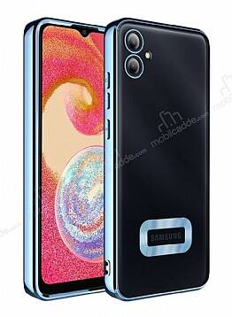 Eiroo Luxury Clear Samsung Galaxy A05 Kamera Korumalı Mavi Silikon Kılıf - 1