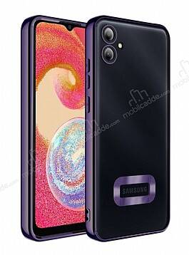 Eiroo Luxury Clear Samsung Galaxy A05 Kamera Korumalı Mor Silikon Kılıf - 1