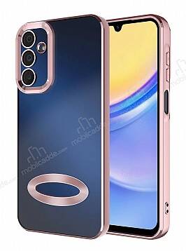 Eiroo Luxury Clear Samsung Galaxy A15 Kamera Korumalı Rose Gold Silikon Kılıf - 1