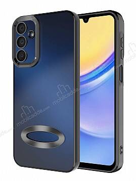 Eiroo Luxury Clear Samsung Galaxy A15 Kamera Korumalı Siyah Silikon Kılıf - 1