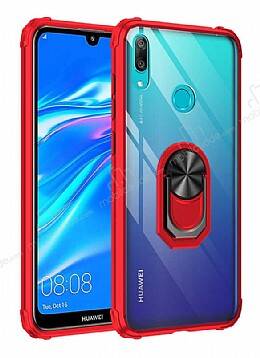 Eiroo Magnetics Huawei Y7 Prime 2019 Ultra Koruma Kırmızı Kılıf - 1