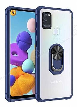 Eiroo Magnetics Samsung Galaxy A21S Ultra Koruma Lacivert Kılıf - 1