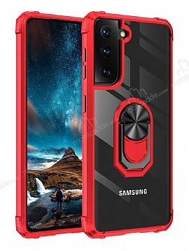 Eiroo Magnetics Samsung Galaxy S21 Süper Koruma Kırmızı Kılıf - 1