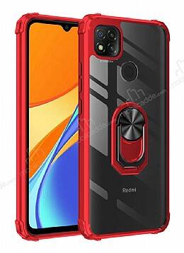 Eiroo Magnetics Xiaomi Redmi 9C Ultra Koruma Kırmızı Kılıf - 1