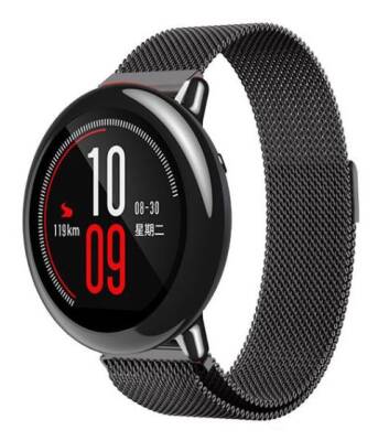 Eiroo Milanese Loop Amazfit Pace Siyah Metal Kordon - 1