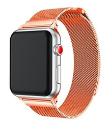 Eiroo Milanese Loop Apple Watch Turuncu Metal Kordon (44 mm) - 1