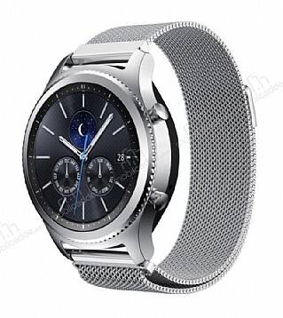 Eiroo Milanese Loop Huawei Watch GT2 Pro Silver Metal Kordon - 1