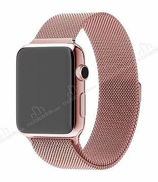 Eiroo Milanese Loop Samsung Galaxy Watch 3 41 mm Metal Rose Gold Kordon - 1