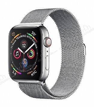 Eiroo Milanese Loop Samsung Galaxy Watch 3 41 mm Metal Silver Kordon - 1