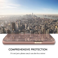 Eiroo Mirror Cover Samsung Galaxy J4 Plus Aynalı Kapaklı Rose Gold Kılıf - 5