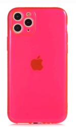 Eiroo Mun iPhone 11 Pro Şeffaf Pembe Silikon Kılıf - 1