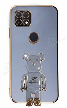 Eiroo Oppo A15 / A15s Baby Bear Standlı Mavi Silikon Kılıf - 1