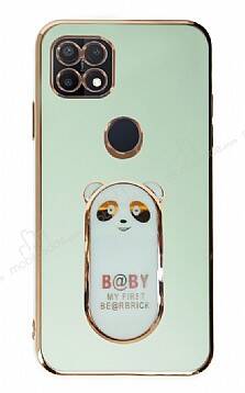 Eiroo Oppo A15 / A15s Baby Panda Standlı Yeşil Silikon Kılıf - 1