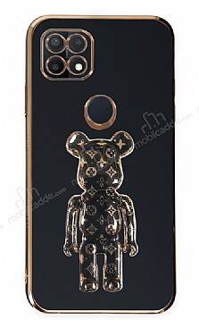 Eiroo Oppo A15 / A15s Bearbrick Standlı Siyah Silikon Kılıf - 1