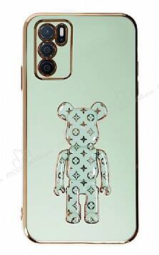 Eiroo Oppo A16 Bearbrick Standlı Yeşil Silikon Kılıf - 1