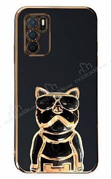 Eiroo Oppo A16 Bulldog Standlı Siyah Silikon Kılıf - 1