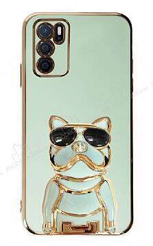 Eiroo Oppo A16 Bulldog Standlı Yeşil Silikon Kılıf - 1