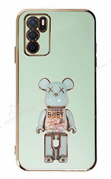 Eiroo Oppo A16 Candy Bear Standlı Yeşil Silikon Kılıf - 1