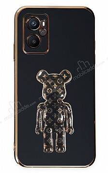 Eiroo Oppo A36 Bearbrick Standlı Siyah Silikon Kılıf - 1