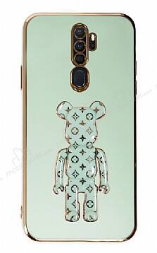 Eiroo Oppo A5 2020 / A9 2020 Bearbrick Standlı Yeşil Silikon Kılıf - 1