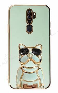 Eiroo Oppo A5 2020 / A9 2020 Bulldog Standlı Yeşil Silikon Kılıf - 1