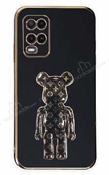 Eiroo Oppo A54 4G Bearbrick Standlı Siyah Silikon Kılıf - 1