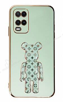 Eiroo Oppo A54 4G Bearbrick Standlı Yeşil Silikon Kılıf - 1