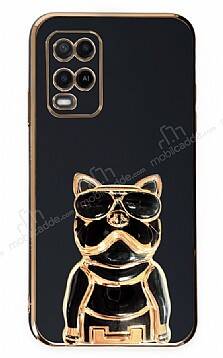 Eiroo Oppo A54 4G Bulldog Standlı Siyah Silikon Kılıf - 1