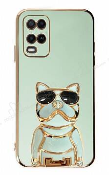 Eiroo Oppo A54 4G Bulldog Standlı Yeşil Silikon Kılıf - 1