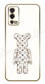 Eiroo Oppo A55 Bearbrick Standlı Beyaz Silikon Kılıf - 1