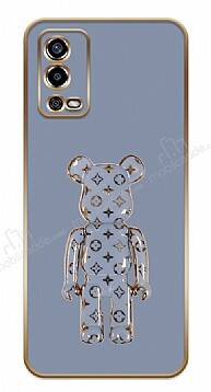 Eiroo Oppo A55 Bearbrick Standlı Mavi Silikon Kılıf - 1