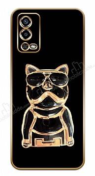 Eiroo Oppo A55 Bulldog Standlı Siyah Silikon Kılıf - 1