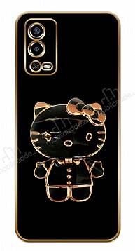 Eiroo Oppo A55 Hello Kitty Standlı Siyah Silikon Kılıf - 1