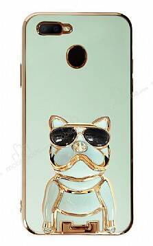 Eiroo Oppo A5s Bulldog Standlı Yeşil Silikon Kılıf - 1