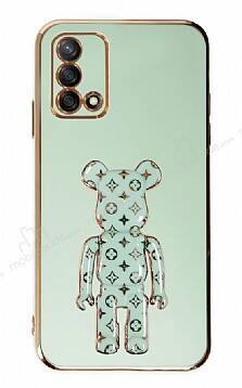 Eiroo Oppo A74 4G Bearbrick Standlı Yeşil Silikon Kılıf - 1