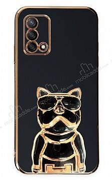 Eiroo Oppo A74 4G Bulldog Standlı Siyah Silikon Kılıf - 1