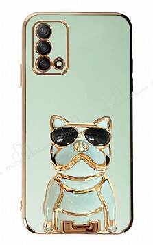 Eiroo Oppo A74 4G Bulldog Standlı Yeşil Silikon Kılıf - 1